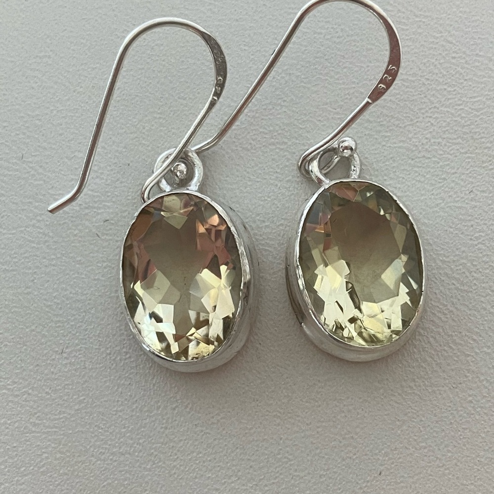 Sterling Silver Citrine Gemstone Earrings